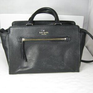 Kate Spade Black Purse Large Shoulder Strap Bag 100% Pebbled Cow Leather
